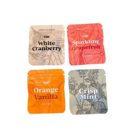 FUM Flavored Air Cores Lot Of 4 White Cranberry Mint Grapefruit Orange Vanilla - Picture 1 of 6